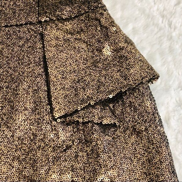 Unspoken  gold sequin strapless Pepulm dress - Picture 4 of 7